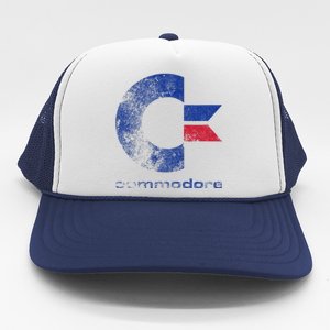 Commodore C64 Uppercase Letter Stone Washed Grunge Effect Trucker Hat