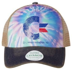 Commodore C64 Uppercase Letter Stone Washed Grunge Effect Legacy Tie Dye Trucker Hat