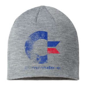 Commodore C64 Uppercase Letter Stone Washed Grunge Effect Sustainable Beanie