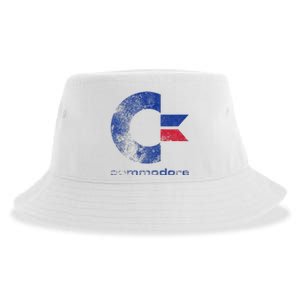 Commodore C64 Uppercase Letter Stone Washed Grunge Effect Sustainable Bucket Hat