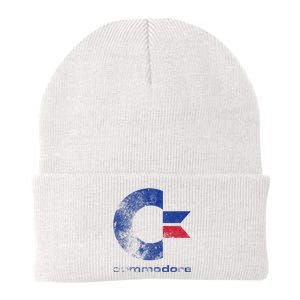 Commodore C64 Uppercase Letter Stone Washed Grunge Effect Knit Cap Winter Beanie