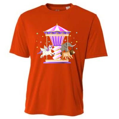 Circus Carousel Unicorn Lion Elephant Amuset Park Meaningful Gift Cooling Performance Crew T-Shirt