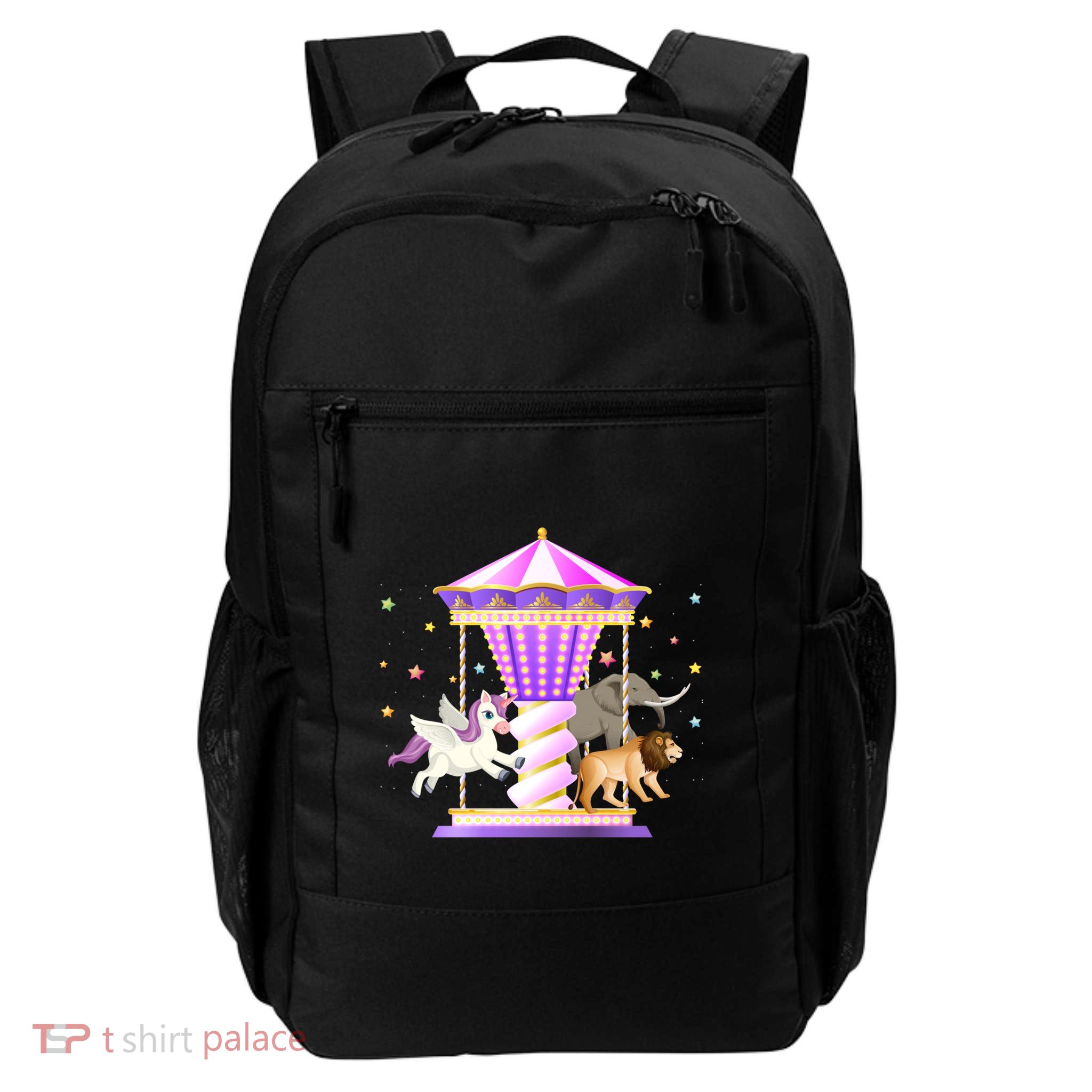 Circus Carousel Unicorn Lion Elephant Amuset Park Meaningful Gift Backpack