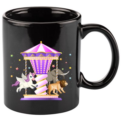 Circus Carousel Unicorn Lion Elephant Amuset Park Meaningful Gift 11oz C Handle Ceramic Mug