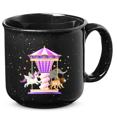Circus Carousel Unicorn Lion Elephant Amuset Park Meaningful Gift 15oz Campfire Ceramic Mug