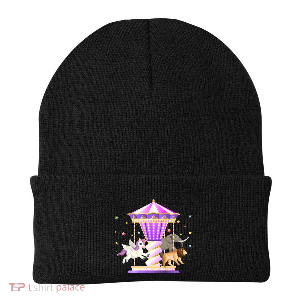 Circus Carousel Unicorn Lion Elephant Amuset Park Meaningful Gift Beanie