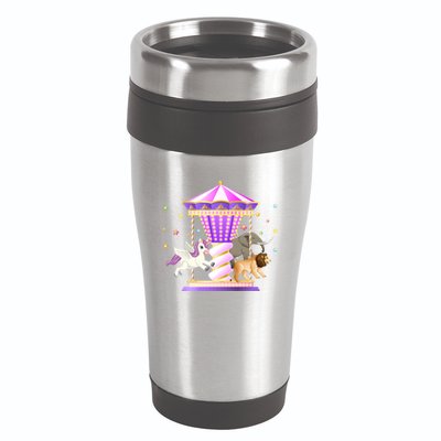 Circus Carousel Unicorn Lion Elephant Amuset Park Meaningful Gift 16oz Travel Tumbler