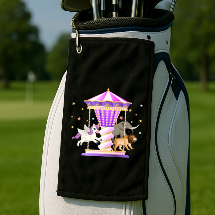 Circus Carousel Unicorn Lion Elephant Amuset Park Meaningful Gift Golf Towel
