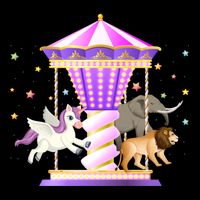 Circus Carousel Unicorn Lion Elephant Amuset Park Meaningful Gift Wool Snapback Cap