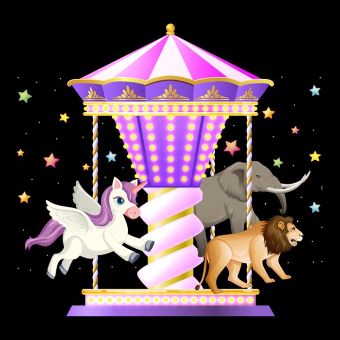 Circus Carousel Unicorn Lion Elephant Amuset Park Meaningful Gift Wool Snapback Cap