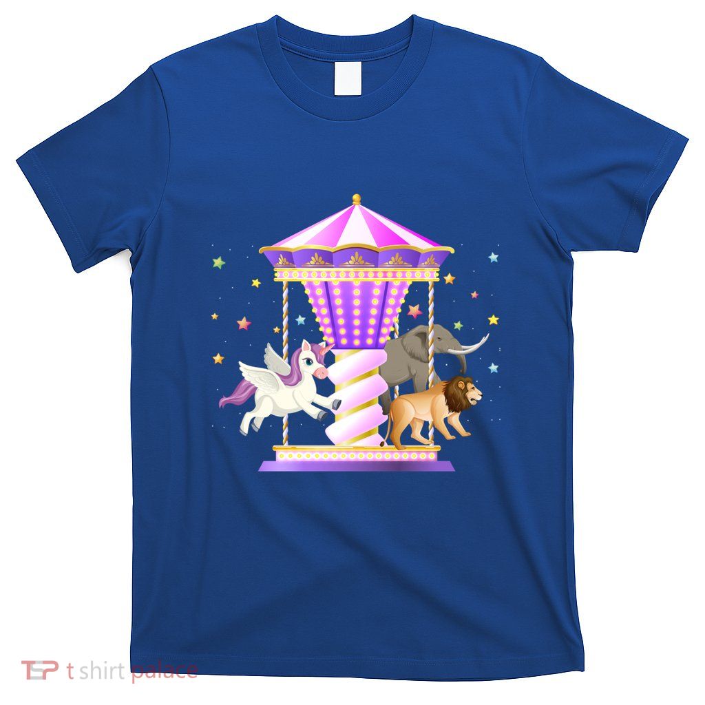 Circus Carousel Unicorn Lion Elephant Amuset Park Meaningful Gift T-Shirt