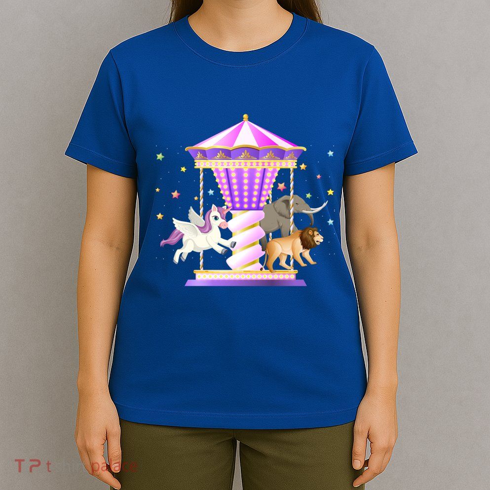 Circus Carousel Unicorn Lion Elephant Amuset Park Meaningful Gift T-Shirt