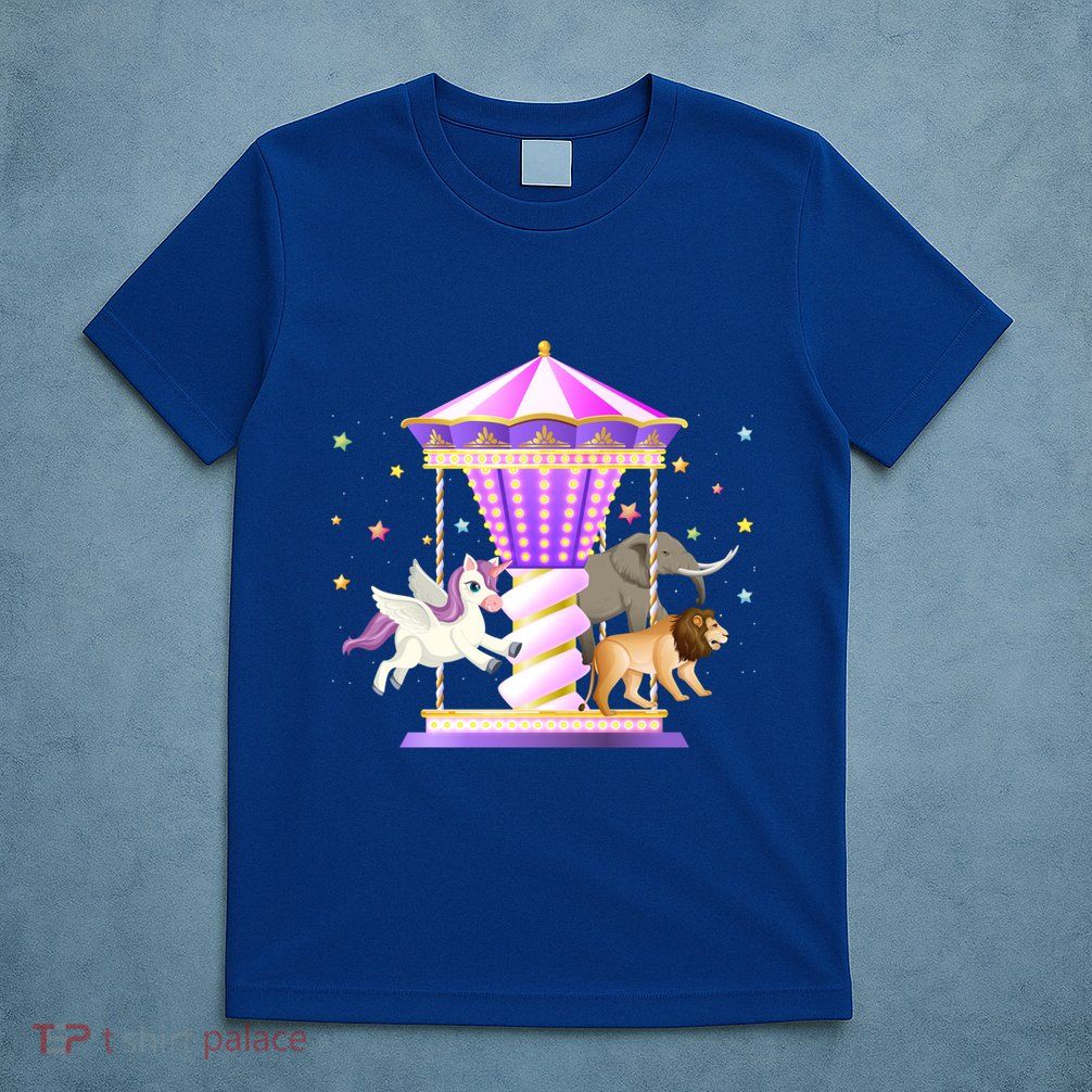 Circus Carousel Unicorn Lion Elephant Amuset Park Meaningful Gift T-Shirt