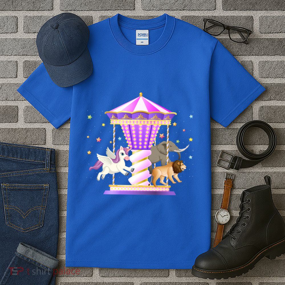 Circus Carousel Unicorn Lion Elephant Amuset Park Meaningful Gift Tall T-Shirt