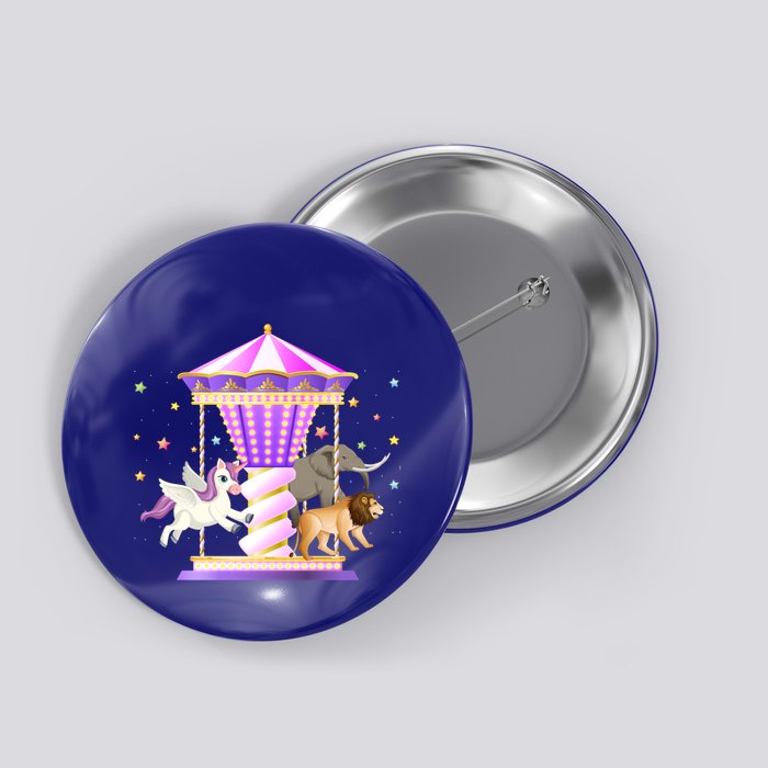 Circus Carousel Unicorn Lion Elephant Amuset Park Meaningful Gift Button