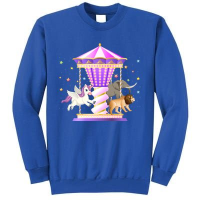 Circus Carousel Unicorn Lion Elephant Amuset Park Meaningful Gift Tall Sweatshirt