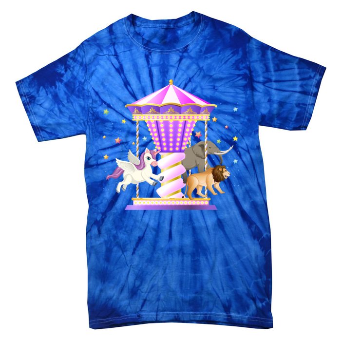 Circus Carousel Unicorn Lion Elephant Amuset Park Meaningful Gift Tie-Dye T-Shirt