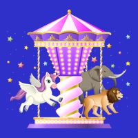 Circus Carousel Unicorn Lion Elephant Amuset Park Meaningful Gift Visor