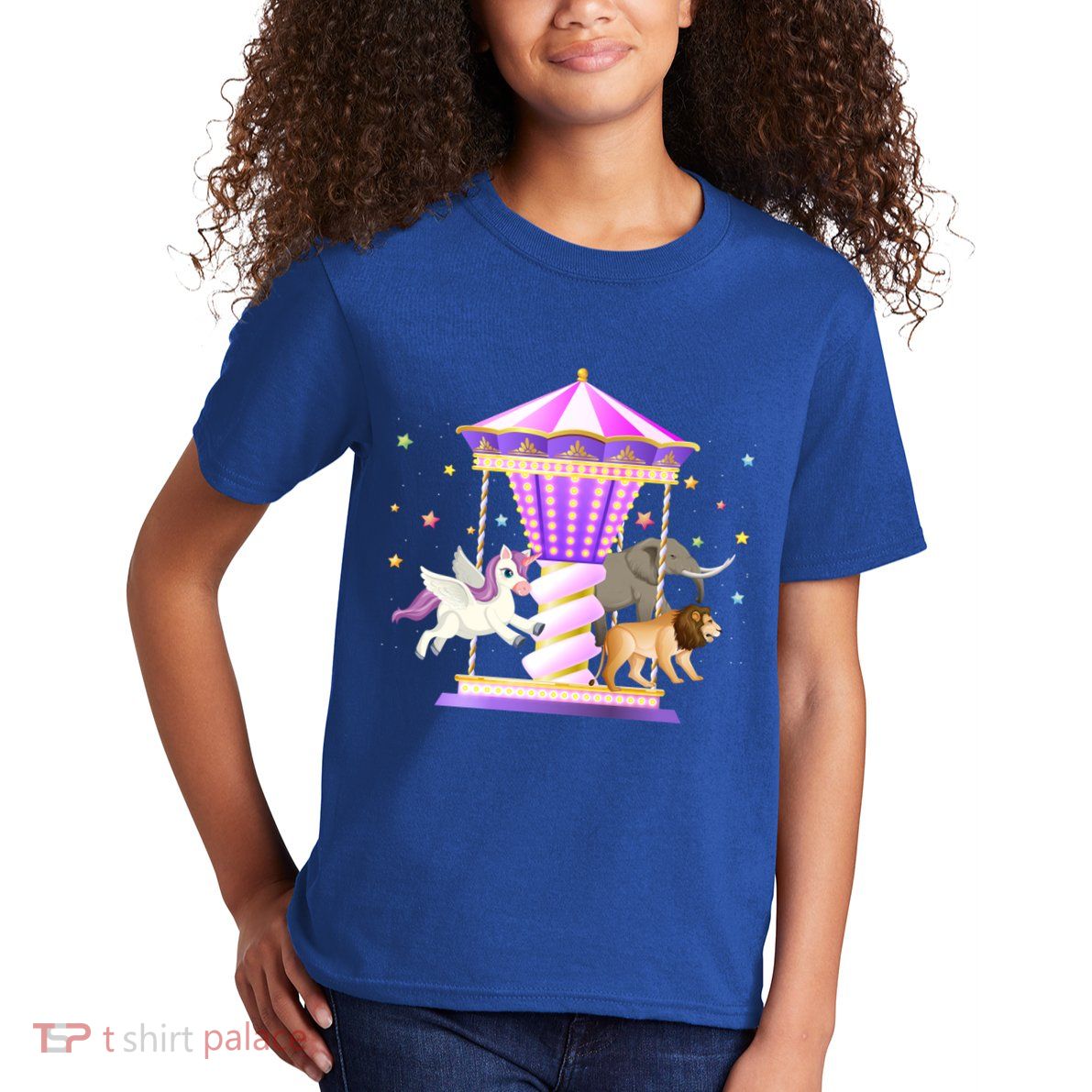 Circus Carousel Unicorn Lion Elephant Amuset Park Meaningful Gift Kids T-Shirt