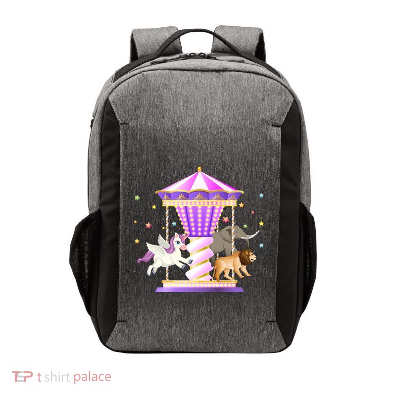 Circus Carousel Unicorn Lion Elephant Amuset Park Meaningful Gift Vector Backpack