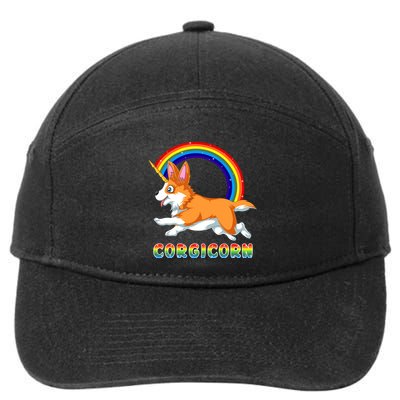 Corgicorn Corgi Unicorn 7-Panel Snapback Hat