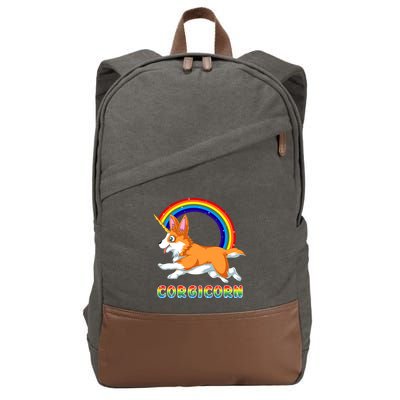 Corgicorn Corgi Unicorn Cotton Canvas Backpack