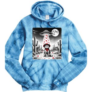 Cowboy Cat Ufo Meme Funny Cat Ufos ValentineS Day Cat Lover Tie Dye Hoodie