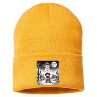 Cowboy Cat Ufo Meme Funny Cat Ufos ValentineS Day Cat Lover Sustainable Knit Beanie