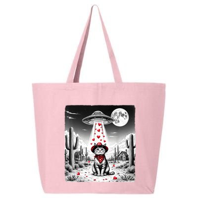 Cowboy Cat Ufo Meme Funny Cat Ufos ValentineS Day Cat Lover 25L Jumbo Tote