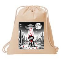 Cowboy Cat Ufo Meme Funny Cat Ufos ValentineS Day Cat Lover Drawstring Bag