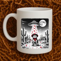 Cowboy Cat Ufo Meme Funny Cat Ufos ValentineS Day Cat Lover Mug