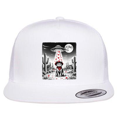 Cowboy Cat Ufo Meme Funny Cat Ufos ValentineS Day Cat Lover Flatbill Hat
