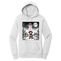 Cowboy Cat Ufo Meme Funny Cat Ufos ValentineS Day Cat Lover Women's Pullover Hoodie