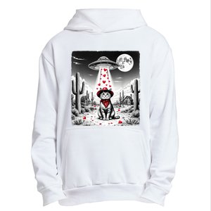 Cowboy Cat Ufo Meme Funny Cat Ufos ValentineS Day Cat Lover Urban Pullover Hoodie