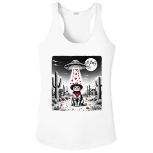 Cowboy Cat Ufo Meme Funny Cat Ufos ValentineS Day Cat Lover Ladies PosiCharge Competitor Racerback Tank