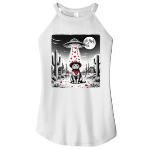 Cowboy Cat Ufo Meme Funny Cat Ufos ValentineS Day Cat Lover Women's Perfect Tri Rocker Tank