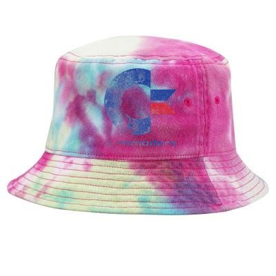 Commodore C64 Uppercase Letter Stone Washed Grunge Effect Tie-Dyed Bucket Hat