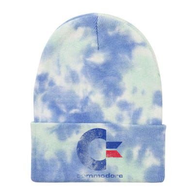 Commodore C64 Uppercase Letter Stone Washed Grunge Effect Tie Dye 12in Knit Beanie