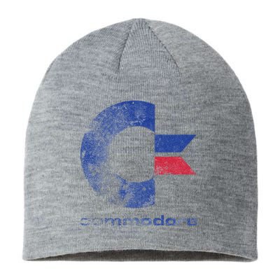 Commodore C64 Uppercase Letter Stone Washed Grunge Effect Sustainable Beanie