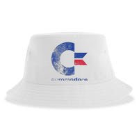 Commodore C64 Uppercase Letter Stone Washed Grunge Effect Sustainable Bucket Hat