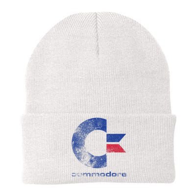 Commodore C64 Uppercase Letter Stone Washed Grunge Effect Knit Cap Winter Beanie