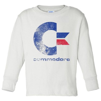 Commodore C64 Uppercase Letter Stone Washed Grunge Effect Toddler Long Sleeve Shirt