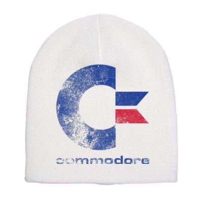 Commodore C64 Uppercase Letter Stone Washed Grunge Effect Short Acrylic Beanie