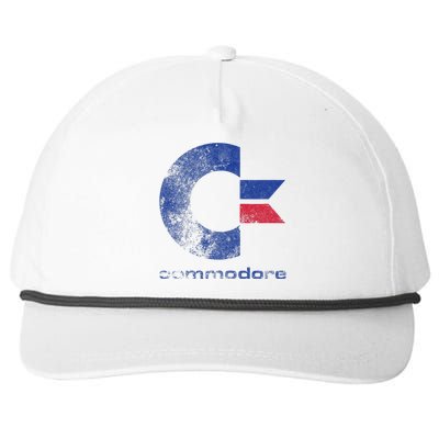 Commodore C64 Uppercase Letter Stone Washed Grunge Effect Snapback Five-Panel Rope Hat