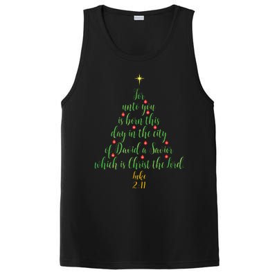 Christian Christmas Unto You Is Born A Savior Tree PosiCharge Competitor Tank