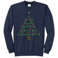 Christian Christmas Unto You Is Born A Savior Tree Sweatshirt