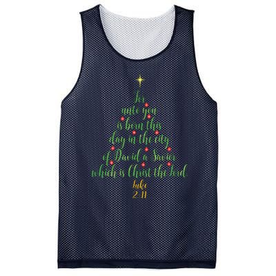 Christian Christmas Unto You Is Born A Savior Tree Mesh Reversible Basketball Jersey Tank