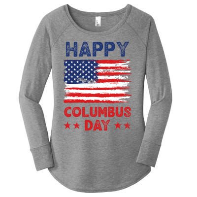 Christopher Columbus Usa Vintage Flag Happy Columbus Day Women's Perfect Tri Tunic Long Sleeve Shirt