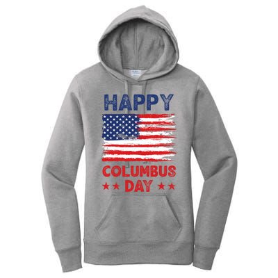 Christopher Columbus Usa Vintage Flag Happy Columbus Day Women's Pullover Hoodie