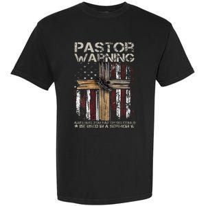 Christian Cross USA Flag Pastor Warning Garment-Dyed Heavyweight T-Shirt